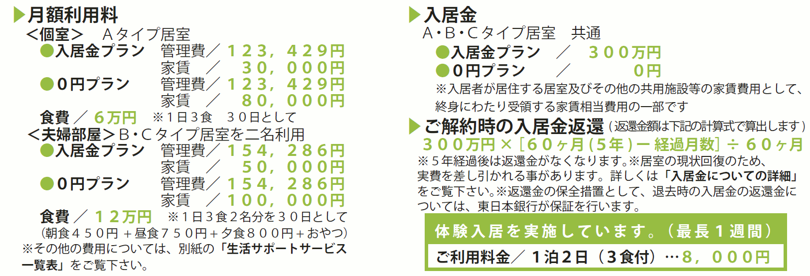 料金表